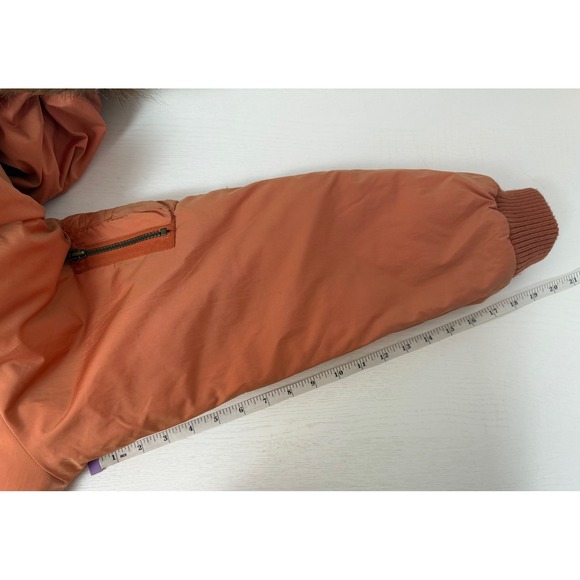Talbots Kids Orange Faux Fur Hood Bomber Winter Rust Jacket Size 16‎ - Picture 16 of 16